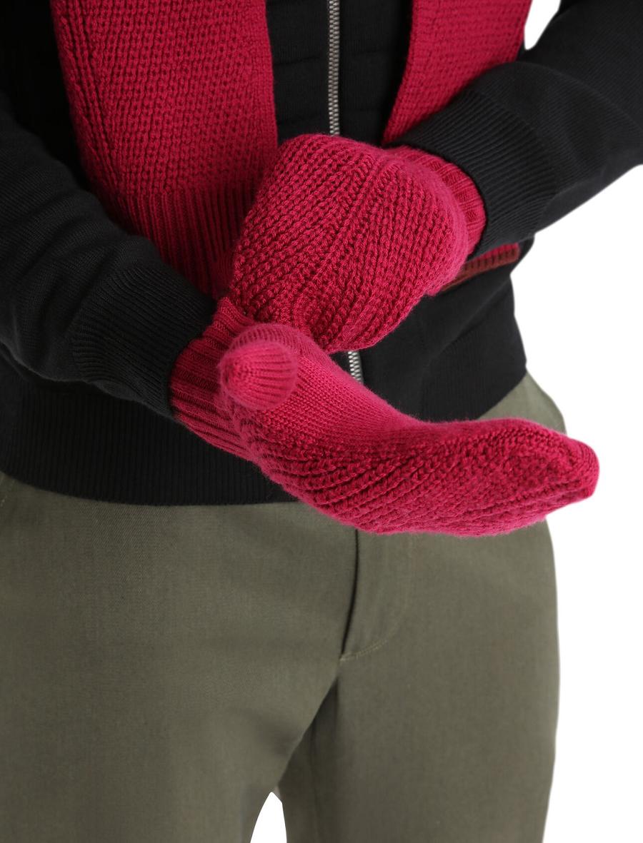 Gants Icebreaker Unisex Merino Waypoint Mittens Femme Rose | FR 1504ZUTG